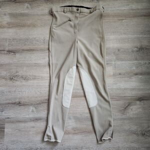 TuffRider Breeches Womens 29x26 Tan Knee Patch Riding Pants Equestrian